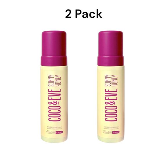 COCO and EVE Sunny Honey Bali Bronzing Foam Ultra Dark 6.7oz SEALED 2 Pack